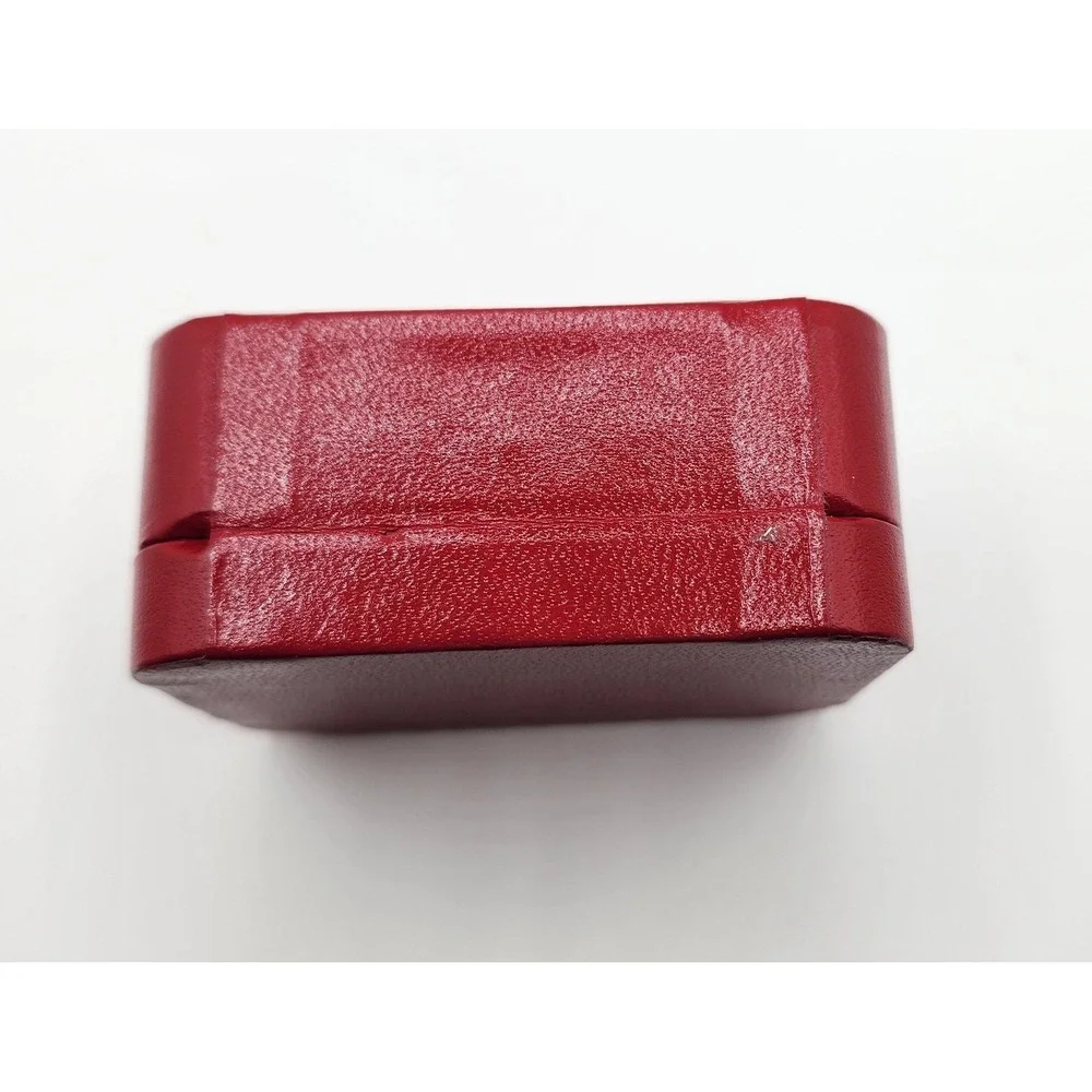 Vintage Mikimoto Jewelry Presentation Box EMPTY Red Faux Leather Earrings/Neck